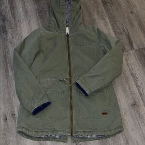 Roxy Olive Green Hooded Utility Jacket read description